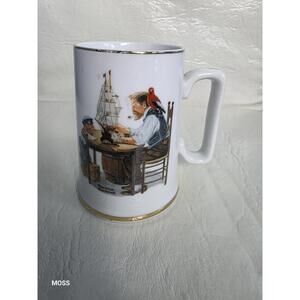 1985 Norman Rockwell "For A Good Boy" Coffee Cup Mug with Gold Rim Vintage